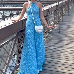 Floral Blue Free People jumpsuit